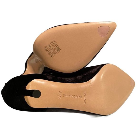 Marion Parke Muse Velvet Stiletto Black Pump With Ankle Strap - Picture 5 of 5